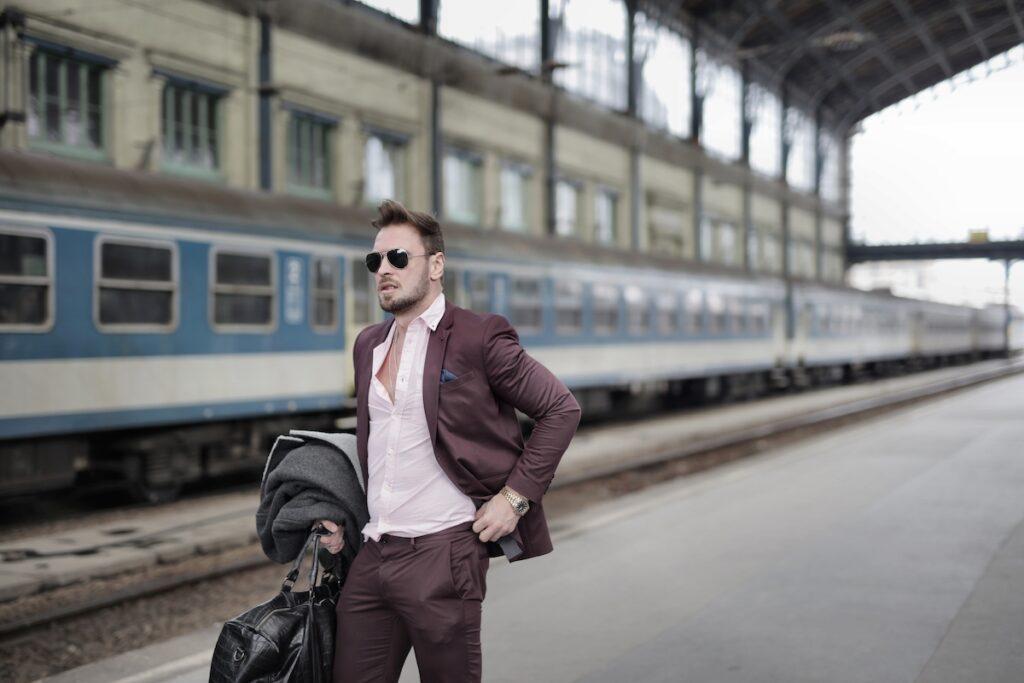 business traveller wearing sunglasses for eye care